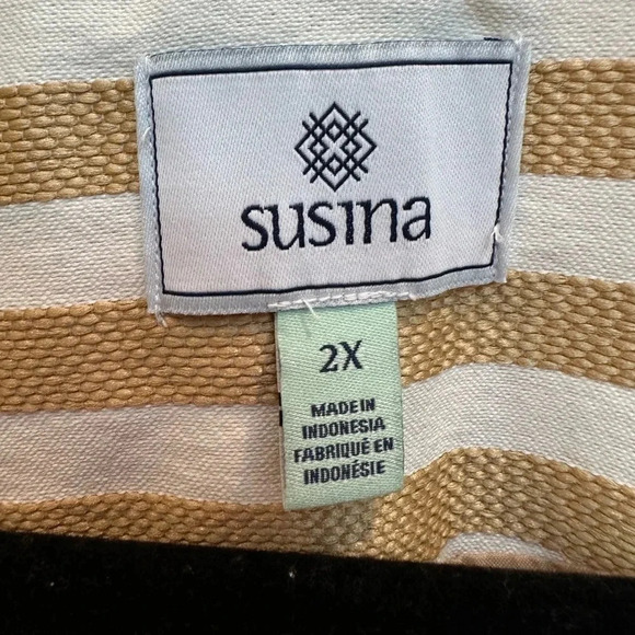 Susina Gold Shore Stripe 3/4 Sleeves Open Front Blazer Jacket Plus Size 2X NWT - Picture 8 of 12